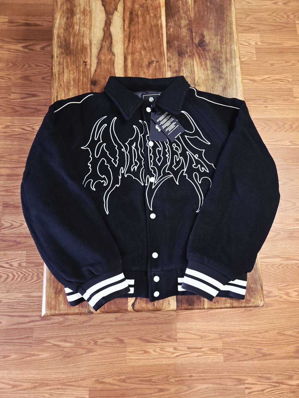 Darc Sport Men's "Until Valhalla" Letterman Varsity Jacket. Size Large